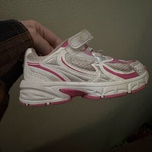 Avia White and Pink Kids Velcro Sneakers